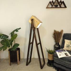 Focal Beige Solid Wood Floor Lamp with Beige Solid Wood Base-image-3