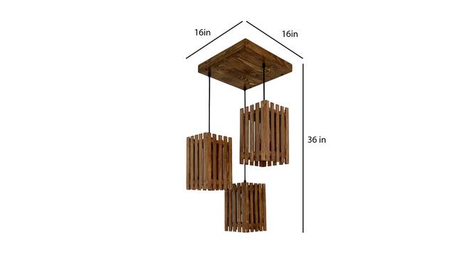 Elegant Brown Solid Wood Cluster Hanging  Light (Brown) by Urban Ladder - Cross View Design 1 - 916399
