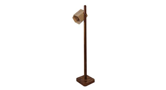 HexSpot Beige Solid Wood Floor Lamp with Beige Solid Wood Base (Brown) by Urban Ladder - Front View Design 1 - 916442