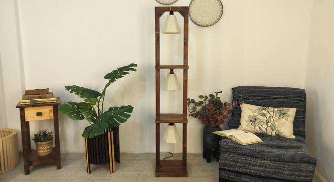Daffodil Beige Jute Floor Lamp with Beige Jute Base (Brown) by Urban Ladder - Front View Design 1 - 916537