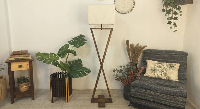 Infinity Beige Jute Floor Lamp with Beige Jute Base (Brown) by Urban Ladder - Cross View Design 1 - 916579