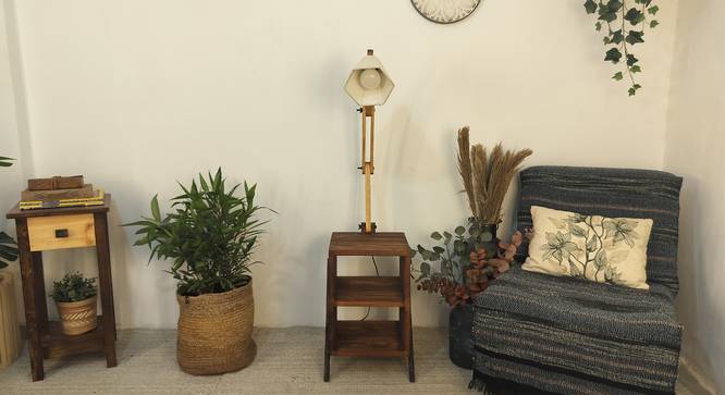 Ronan Beige Jute Floor Lamp with Beige Jute Base (Brown) by Urban Ladder - Front View Design 1 - 916607