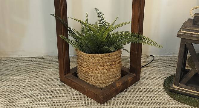 Tesseract Beige Jute Floor Lamp with Beige Jute Base (Brown) by Urban Ladder - Rear View Design 1 - 916879