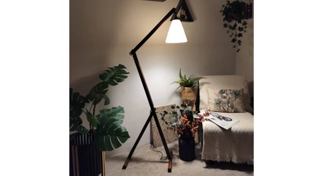 Benji Beige Jute Floor Lamp with Beige Jute Base (Brown) by Urban Ladder - Rear View Design 1 - 916920