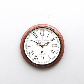 Wall Clocks Design Brown Solid Wood Round Analog Wall Clock