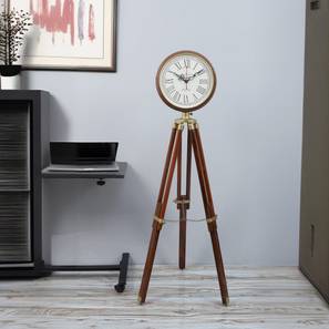 Wall Clocks Design Brown Solid Wood Round Analog Wall Clock