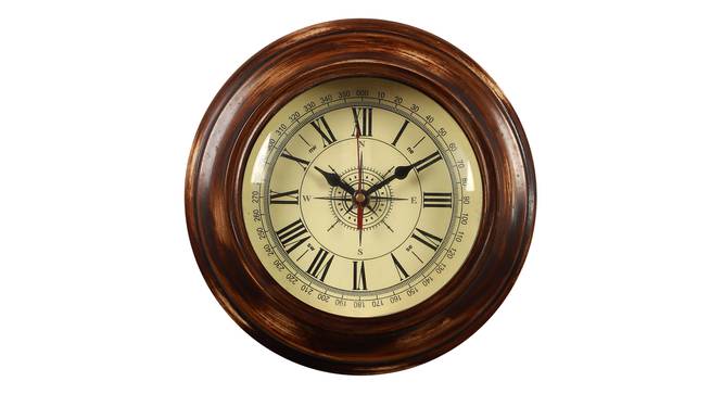 9" Compass Dile Wall Clock (Brown) by Urban Ladder - - 