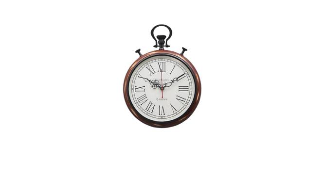 12" Tyre White Roman Dile Wall Clock (Brown) by Urban Ladder - - 