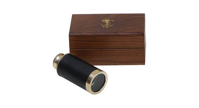 6In Leather Telesocpe With Wooden Anchor Box (Gold) by Urban Ladder - - 
