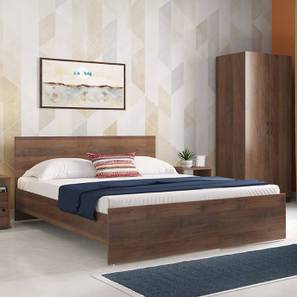 Beds With Mattress Design Zoey Non Storage Bed With Essential Coir Foam Mattress (King Bed Size, Classic Walnut Finish)