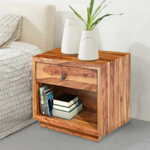 ritanshu enterprises Kafano Solid Wood Bedside Table in Teak Finish-picture-10