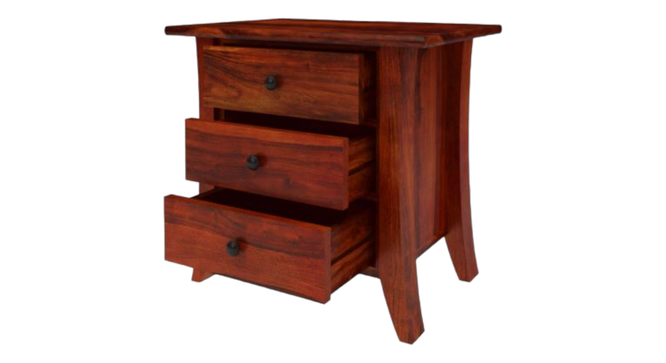 epsilon Bedside Table. (HONEY Finish) by Urban Ladder - Front View Design 1 - 919287