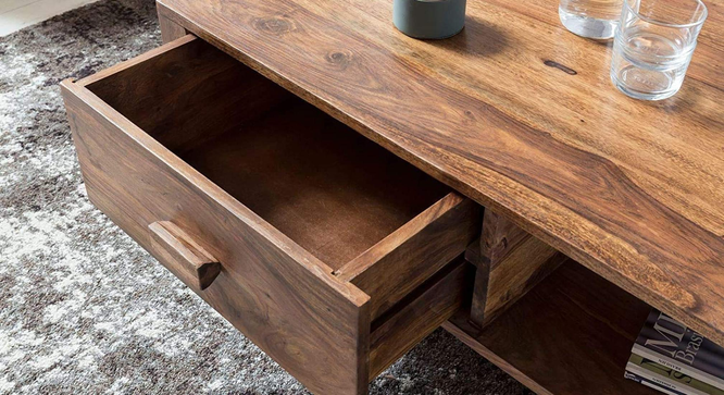 heron Coffee Table. (Teak Finish) by Urban Ladder - Front View Design 1 - 919319