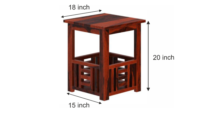 java Bedside Table. (HONEY Finish) by Urban Ladder - Rear View Design 1 - 919323