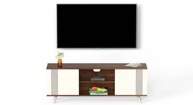 Harmond Engineering Wood Floor StandingTV Entertainment (55 Inch Size, Brown Maple and White Finish) by Urban Ladder - - 