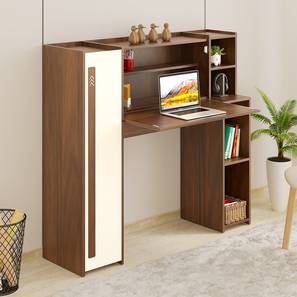 Study In Palta Design Walden Engineered Wood Study Table in Brown Maple And White Finish