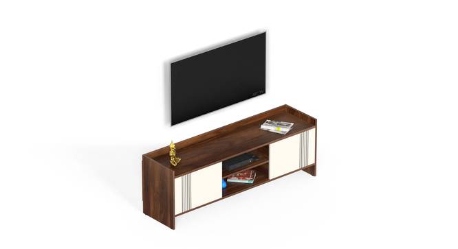 Charley Engineering Wood Floor Standing TV (50 Inch Size, Brown Maple and White Finish) by Urban Ladder - - 