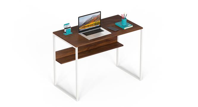 Corbyn Solo Engineered Wood Study Table (Brown Maple and White Finish) by Urban Ladder - - 