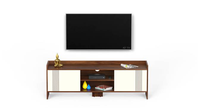 Charley Engineering Wood Floor Standing TV (50 Inch Size, Brown Maple and White Finish) by Urban Ladder - - 