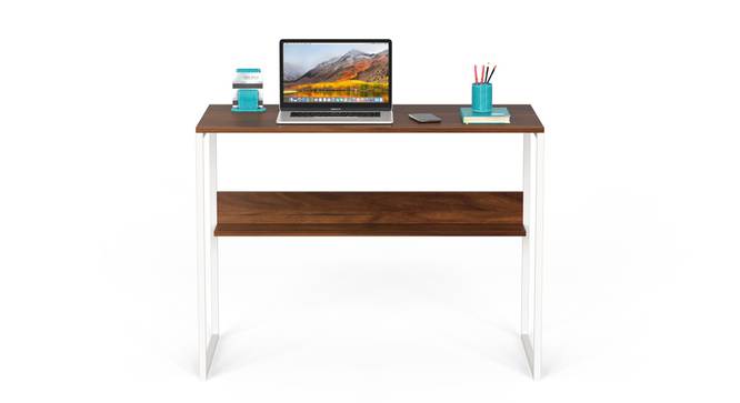 Corbyn Solo Engineered Wood Study Table (Brown Maple and White Finish) by Urban Ladder - - 