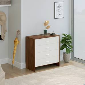 Colove Engineered Wood Chest of 4 Drawers in Brown Maple And White Finish
