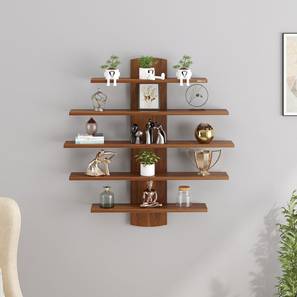 Bookshelf Design Caselle Engineered Wood Bookshelf in Brown Maple Finish