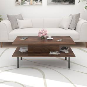bluewud Eatame Rectangular Engineered Wood Coffee Table in Brown Maple Finish-picture-19