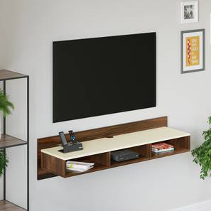 Wall Mounted Tv Unit Design Reynold Engineered Wood TV Unit in Brown Maple And Beige Finish