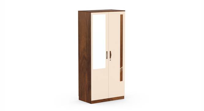 Andrie Engineered Wood Wardrobe two door (Two Door, With Mirror, Brown Maple and Beige Finish) by Urban Ladder - - 