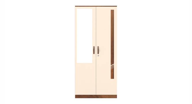 Andrie Engineered Wood Wardrobe two door (Two Door, With Mirror, Brown Maple and Beige Finish) by Urban Ladder - - 