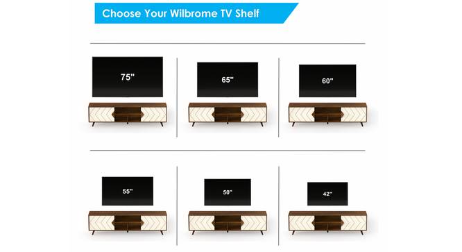 Wilbrome Engineering Wood Floor Standing TV (Brown Maple and White Finish, 75 Inch Size) by Urban Ladder - - 