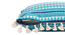 Acrylic Striped Cushion Cover with Lace Set of 2 (24 X 24 Inches) (Blue) by Urban Ladder - - 