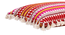 Acrylic Striped Cushion Cover with Lace Set of 2 (12 X 18 Inches) (Red) by Urban Ladder - - 