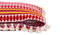 Acrylic Striped Cushion Cover with Lace Set of 2 (12 X 18 Inches) (Red) by Urban Ladder - - 