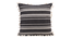 Acrylic Striped Cushion Cover with Lace Set of 2 (16 X 16 Inches) (Black) by Urban Ladder - - 
