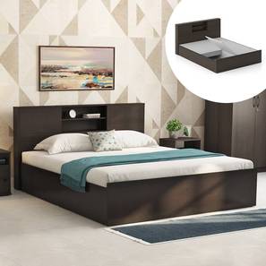 Amy storage bed with head board storage queen dark wenge lp