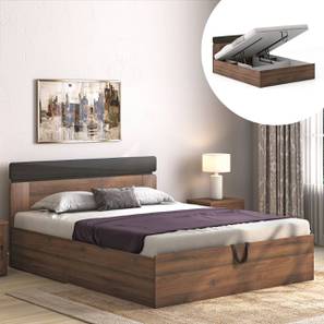 New Arrivals Feb Design Aruba Engineered Wood Queen Size Hydraulic Storage Bed in Classic Walnut Finish