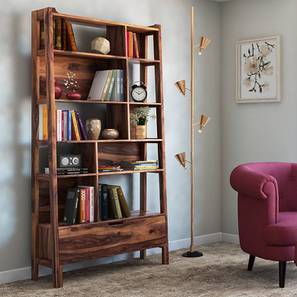 Bookshelf Design Alberto Solid Wood Bookshelf in Teak