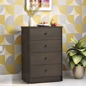 4 Drawers Design Ben Engineered Wood Chest of 4 Drawers in Dark Wenge Finish