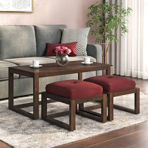 Avril bench finish   mango walnut  fabric  rococco red lp