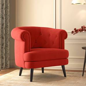 Bardot Lounge Chair in Tuscan Red Velvet Colour