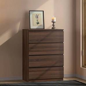 Chest Of Drawers In Kochi Design Bocado Compact Engineered Wood Chest of 4 Drawers in Columbian Walnut Finish