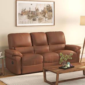 Recliners Manual Core Design Bernice Three Seater Recliner in Tan
