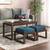 Avril bench finish   mango walnut  fabric  delft blue lp