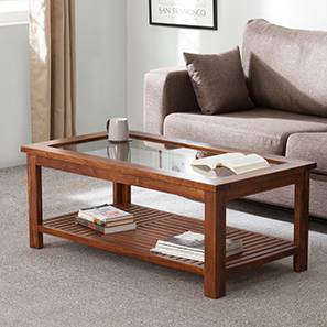Coffee Table Design Claire Rectangular Solid Wood Coffee Table in Teak