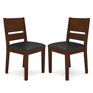 Cabalo Solid Wood Dining Chair set of 2 in Dark Walnut Finish