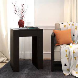 Epsilon Living Room Design Epsilon Solid Wood Side Table in Mahogany