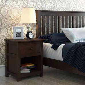 Standard Bedside Tables Design Evelyn Solid Wood Bedside Table in Dark Walnut Finish
