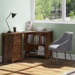 Office Tables Design Dickens Solid Wood Study Table in Teak Finish