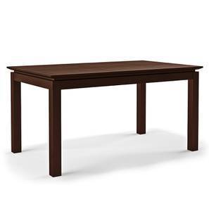 Diningtable Core Engineered Wood Slash Rubber Wood Design Diner 6 Seater Dining Table in Dark Walnut Finish